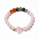 Женские браслеты из бисера из натурального розового кварца и смешанных драгоценных камней с луной и звездой G-G997-B05-2