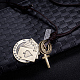 Adjustable Men's Zinc Alloy Pendant and Leather Cord Lariat Necklaces NJEW-BB16019-A-3