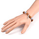 Wood Beaded Stretch Charm Bracelets BJEW-JB01831-4