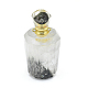 ファセットナチュラルグリーンロドライトクォーツ開閉式香水瓶ペンダント  真鍮のパーツとガラスのエッセンシャルオイルのボトル  40~48x21~25mm  穴：1.2mm  ガラス瓶容量：3ml（0.101液量オンス）  宝石の容量：1ml（0.03液量オンス） G-E556-05F-2