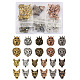 Fashewelry 44pcs22スタイルチベットスタイルアロイビーズ  ライオンの頭とオオカミの頭  ミックスカラー  2個/スタイル FIND-FW0001-16-1