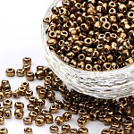 6/0 Perlas de semillas de vidrio, colores metálicos, cobre rojo, aproximamente 4 mm de diámetro, agujero: 1 mm, aproximamente 4500 unidades / libra