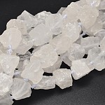Pepitas de cuarzo natural de cristal hebras, cuentas de cristal de roca, 16~28x9~20x10~25mm, agujero: 1 mm, aproximamente 16~17 pcs / cadena, 15.5 pulgada