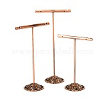 T Bar Iron Earring Displays Sets, Jewelry Display Rack, Jewelry Tree Stand, Red Copper, 90~125x60x34mm