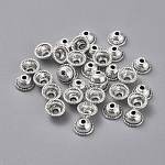 Tibetan Style Alloy Bead Caps, Apetalous, Antique Silver, Lead Free & Cadmium Free, 8x4mm, Hole: 2mm, Inner diameter: 5mm