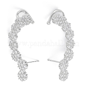 Серьги-гвоздики из латуни с кубическим цирконием EJEW-K245-05P