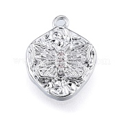 Brass Pave Clear Cubic Zirconia Charms KK-L207-015P
