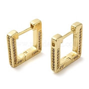 Серьга-кольцо из латуни с микропаве из кубического циркония EJEW-C079-08G