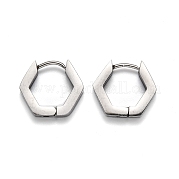 Шестигранные серьги-кольца Huggie Hoop из нержавеющей стали 304 STAS-H156-03A-P