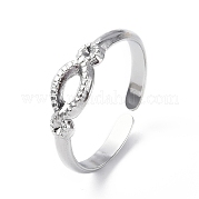 304 Stainless Steel Open Cuff Ring Finding RJEW-C046-06P