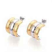 Двухцветные серьги-гвоздики из нержавеющей стали 304 EJEW-N059-16GP