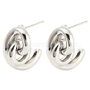 Серьги-гвоздики из латуни с висячим узлом EJEW-K245-33P
