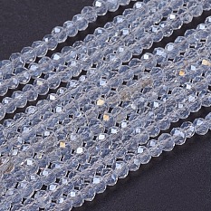Electroplate Glass Beads Strands X-GLAA-F076-FR14
