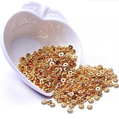 Messing-Abstandshalterkugeln, langlebig plattiert, Flachrund, golden, 1/8 Zoll (4 mm)