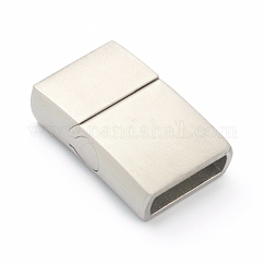Anlaufgeschützte Magnetverschlüsse aus Edelstahl 304 mit einklebbaren Enden, Rechteck, Edelstahl Farbe, 19.5x12x5.5 mm, Bohrung: 3x10 mm