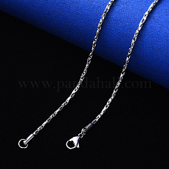 Collar de cadena de eslabones Boston de acero inoxidable 304 que no se deslustra, con cierre de pinza, color acero inoxidable, 19.68 pulgada (50 cm) x1 mm