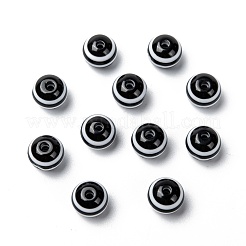 Perles rondes rayées en résine&nbsp;X-RESI-R158-10mm-11