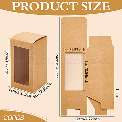 Bonbonschachteln aus Kraftpapier mit transparentem PVC-Fenster&nbsp;CON-WH0097-07A-02A