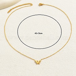 Collana con pendente con lettera iniziale W in zirconi trasparenti con catene in acciaio inossidabile&nbsp;GX3486