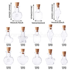 10 Stück 10 Stile Mini-Glasflaschen mit hohem Borosilikatgehalt&nbsp;BOTT-TA0001-01