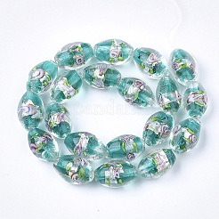 Argento fatti a mano in vetro murano lamina perline&nbsp;X-LAMP-Q030-02H