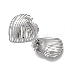 Anlaufgeschützte Herz-Ohrstecker aus 304 Edelstahl für Damen&nbsp;EJEW-P234-18P
