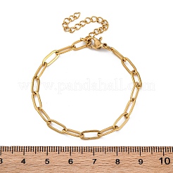 Ionenplattierung (IP) 304 Edelstahl Büroklammer Kette Armbänder für Frauen&nbsp;BJEW-C046-02G
