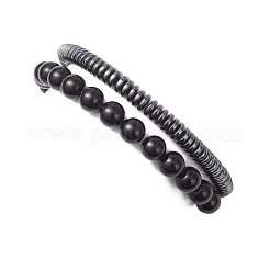 2 bracciale elastico con perline di pietre preziose miste naturali e sintetiche&nbsp;BJEW-JB12720-02