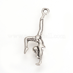 Tibetischer stil Aluminium Anhänger & Charms&nbsp;LS-TIBEP-Q064-143AS-RS