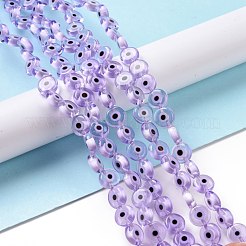 Handmade bösen Blick lampwork flache runde Perle Stränge&nbsp;LAMP-L058-10mm-25