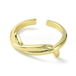 Offener Manschettenring mit Knoten aus Messing mit Rack-Beschichtung&nbsp;RJEW-K243-02G