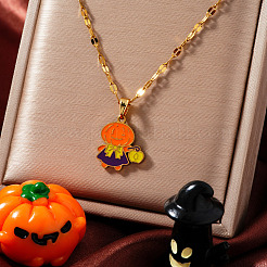 Collane con ciondolo smaltato in acciaio inossidabile 304 di Halloween&nbsp;HG2651