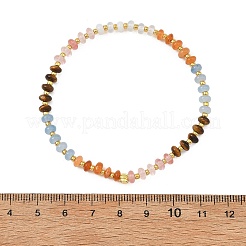 Pulseras elásticas para mujer con cuentas redondas de opalita&nbsp;BJEW-JB14235-01