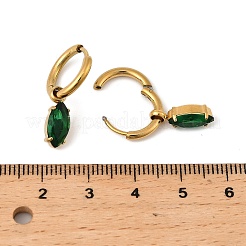Pendientes de aro de acero inoxidable 304 con cristales de imitación&nbsp;EJEW-G423-08G-01