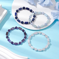 Braccialetti elasticizzati con perline rotonde e pietre preziose naturali da donna&nbsp;BJEW-JB11137