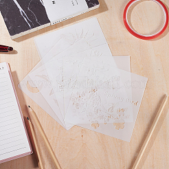 Stencil per pittura su plastica a tema fiori e uccelli/cielo stellato&nbsp;DIY-CP0001-23