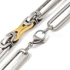 Collana a catena ovale lunga in acciaio inossidabile 201&nbsp;NJEW-F22-39T-GP