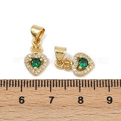 Breloques en laiton avec zircone cubique de micro pave&nbsp;KK-C132-10G