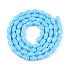 Opaque couleur unie imitation jade perles de verre brins&nbsp;EGLA-A037-P6x8mm-D03