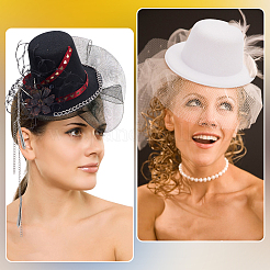 8 Stück 4 Farben Frottee-Stoff Mini-Hut Fascinator Basis&nbsp;AJEW-NB0005-99