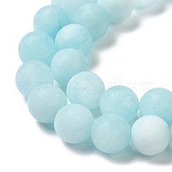 Gefärbt natürlichen weißen Jade Perlen Stränge&nbsp;G-M402-B01-05