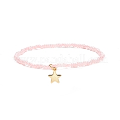 Braccialetti elastici con perline in vetro stile 5 pz 5 set con charm in acciaio inossidabile per donna&nbsp;BJEW-JB08562