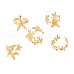 5 bague manchette ouverte en acier inoxydable 304 pour femme&nbsp;RJEW-K313-10G