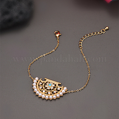 Messing-Mikropavé-Kubikzirkonia-Gliederarmbänder für Damen&nbsp;ZT3909