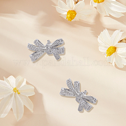 2 Stück Legierung Micro Pave Zirkonia Bowknot Clip&nbsp;AJEW-CP0010-55
