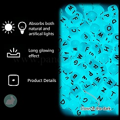 20 pièces cube lumineux lettre perles de silicone 12x12x12mm dés carrés alphabet perles avec 2mm trou entretoise perles de lettre en vrac pour bracelet collier fabrication de bijoux&nbsp;JX437G