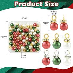 60 Stück 3 Farben Weihnachts-Glasperlen-Charms&nbsp;PALLOY-FS00067