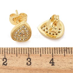 Messing Micro Pave klare Zirkonia Ohrstecker&nbsp;EJEW-D305-06G