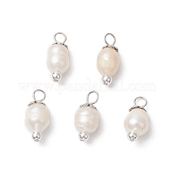 10 ciondolo a forma di riso in perle d'acqua dolce coltivate naturali di 2 colori&nbsp;PALLOY-JF03919