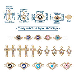 40 stücke 20 arten böser blick zinklegierung emaille stecker charme&nbsp;ENAM-TA0001-37